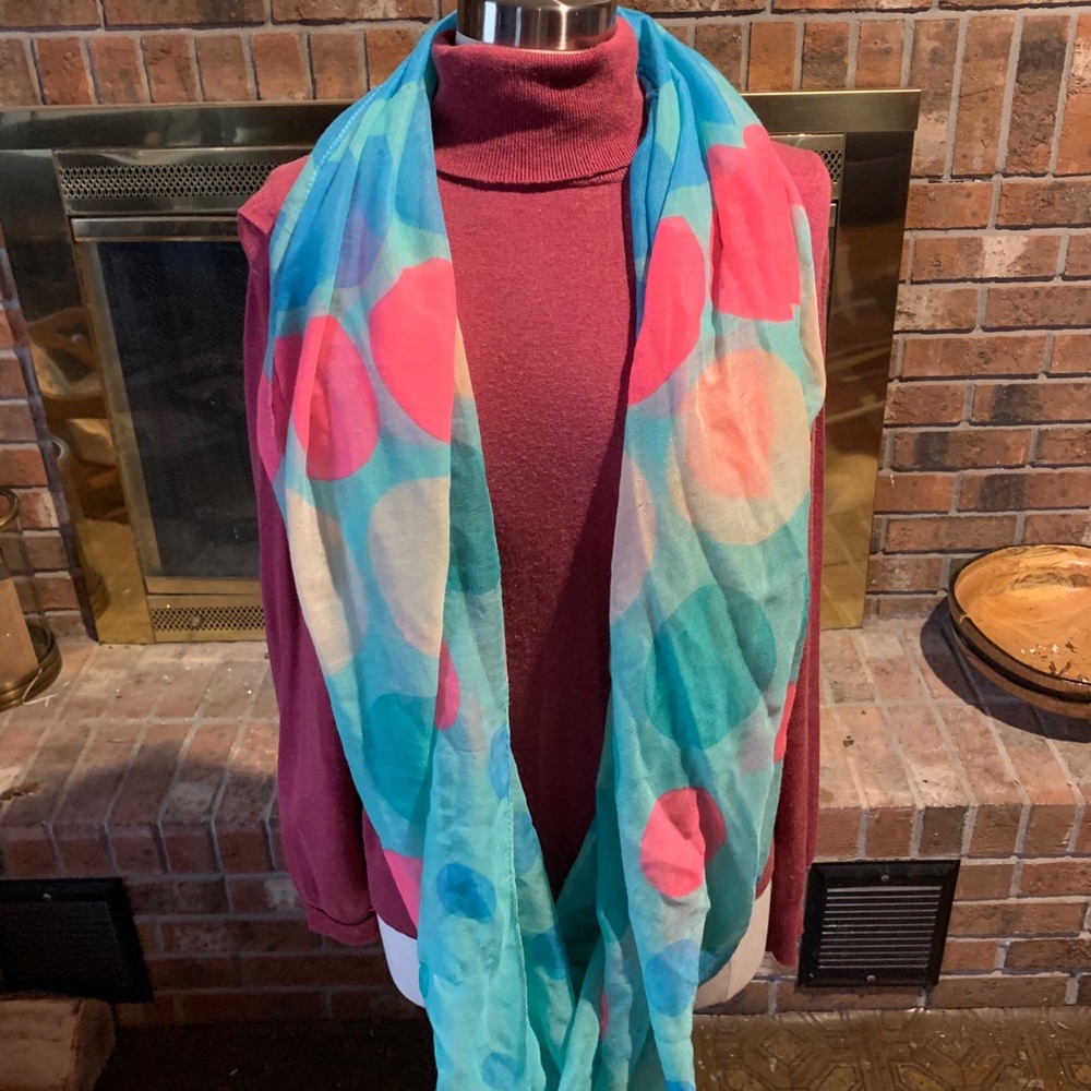 Bright and colorful infinity scarf